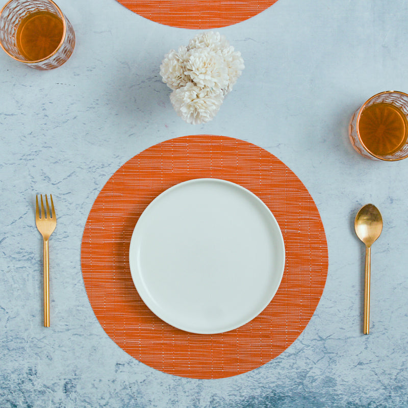 Round Placemat Orange Set of 4