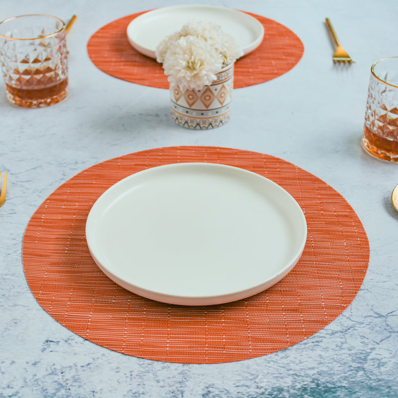 Round Placemat Orange Set of 4