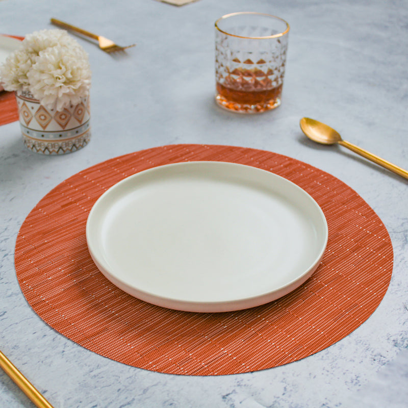Round Placemat Orange Set of 4