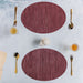 Oval Table Mat Set of 2 - Maroon