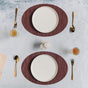 Oval Table Mat Set of 2 - Maroon