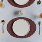 Oval Table Mat Maroon Set of 2