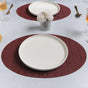 Oval Table Mat Set of 2 - Maroon