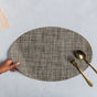 Oval Dining Table Mat - Brown Grey