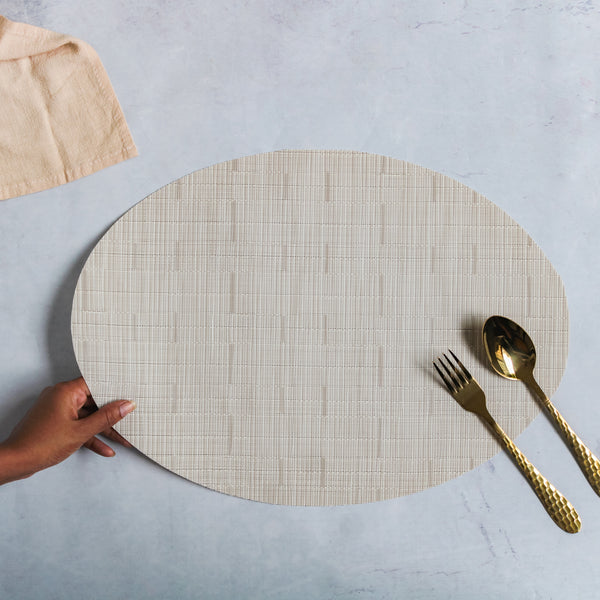Oval Table Mat Beige Set of 2