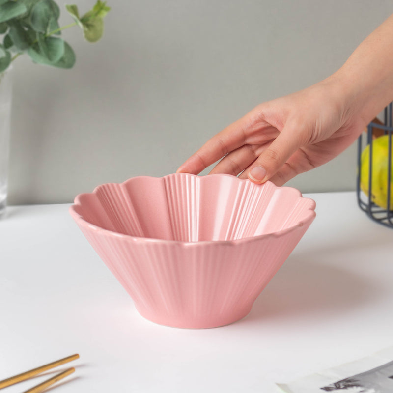 Very Berry Fluted Ramen Bowl 600 ml - Soup bowl, ceramic bowl, ramen bowl, serving bowls, salad bowls, noodle bowl | Bowls for dining table & home decor