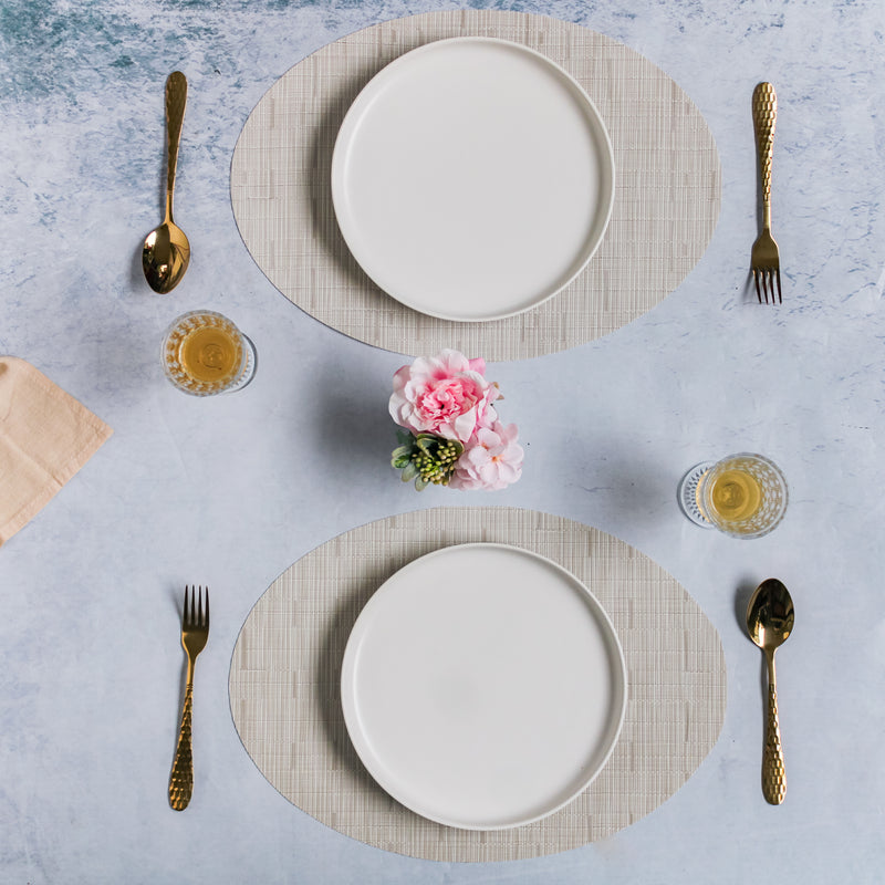 Oval Table Mat Set of 2 - Cream Beige