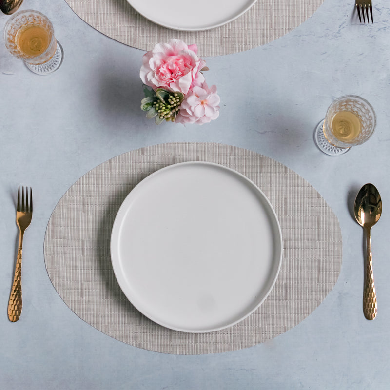 Oval Table Mat Beige Set of 2