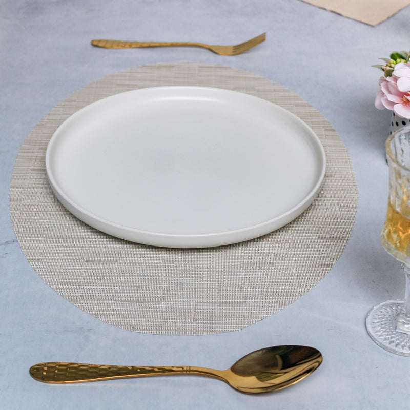 Oval Table Mat Beige Set of 2