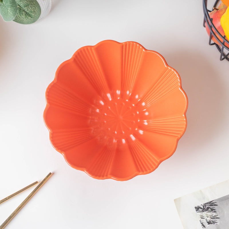 Orange Sherbet Ramen Bowl 600 ml - Soup bowl, ceramic bowl, ramen bowl, serving bowls, salad bowls, noodle bowl | Bowls for dining table & home decor