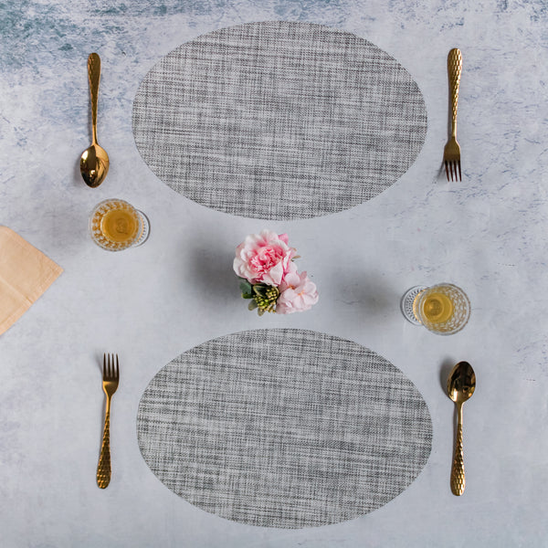 Oval Table Mat Grey Set of 2