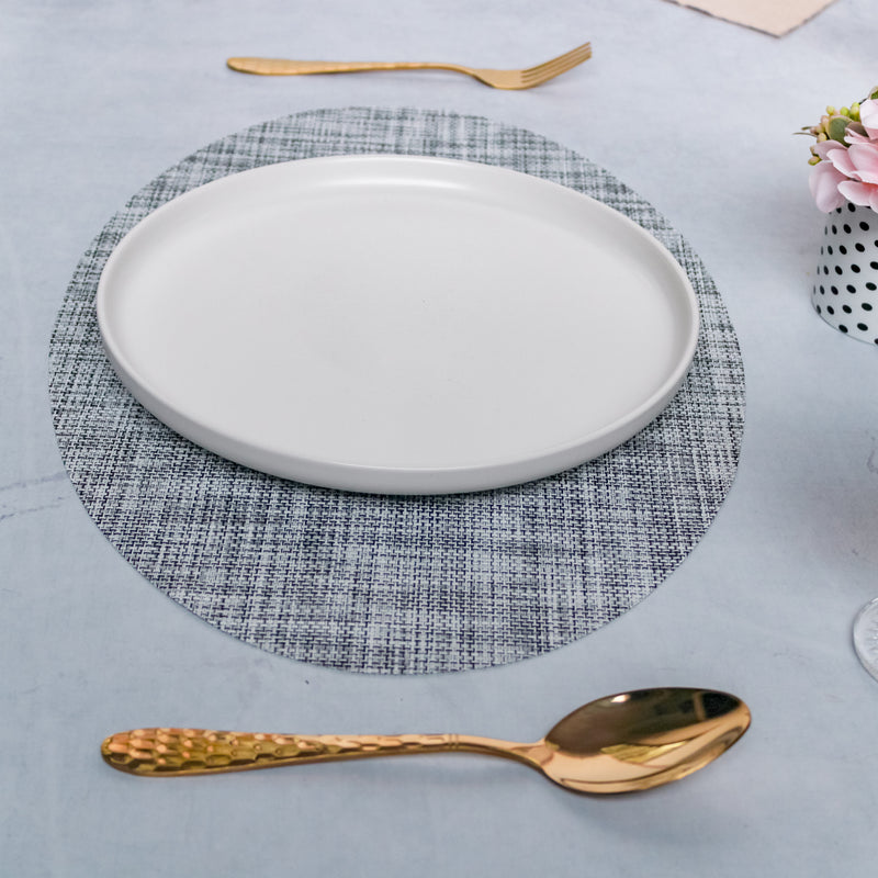 Oval Dining Table Mat - Black and White