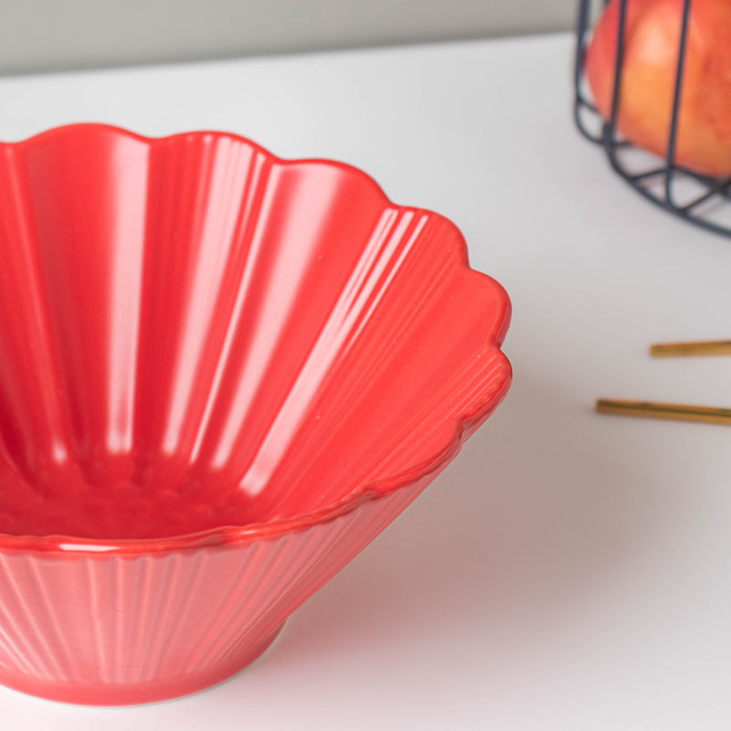Ruby Red Ramen Bowl 600 ml - Soup bowl, ceramic bowl, ramen bowl, serving bowls, salad bowls, noodle bowl | Bowls for dining table & home decor
