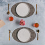 Oval Dining Table Mat - Brown Grey