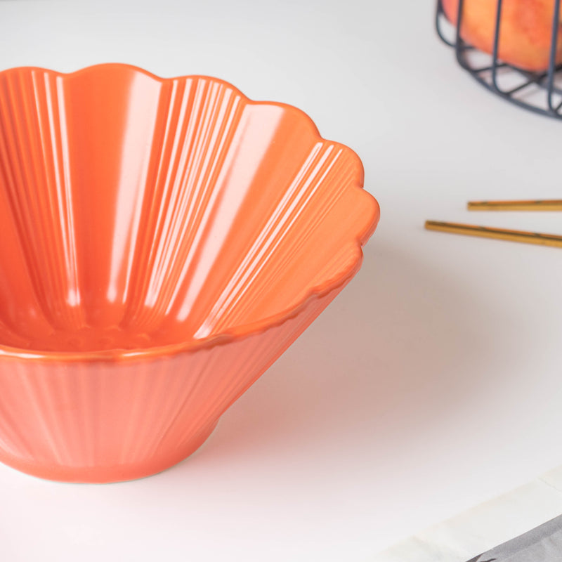 Orange Sherbet Ramen Bowl 600 ml - Soup bowl, ceramic bowl, ramen bowl, serving bowls, salad bowls, noodle bowl | Bowls for dining table & home decor