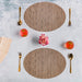 Oval Table Mat Set of 2 - Brown