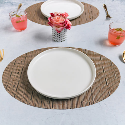 Oval Table Mat Set of 2 - Brown
