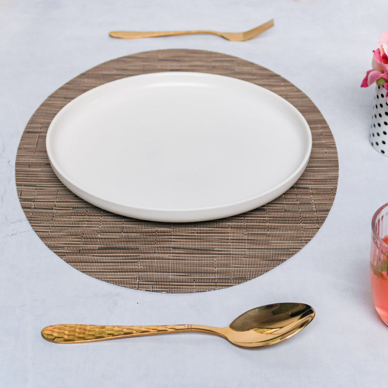 Oval Table Mat Brown Set of 2