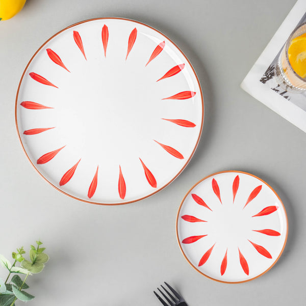 Teardrop Dinner Plate Red 10 Inch - Serving plate, snack plate, ceramic dinner plates| Plates for dining table & home decor