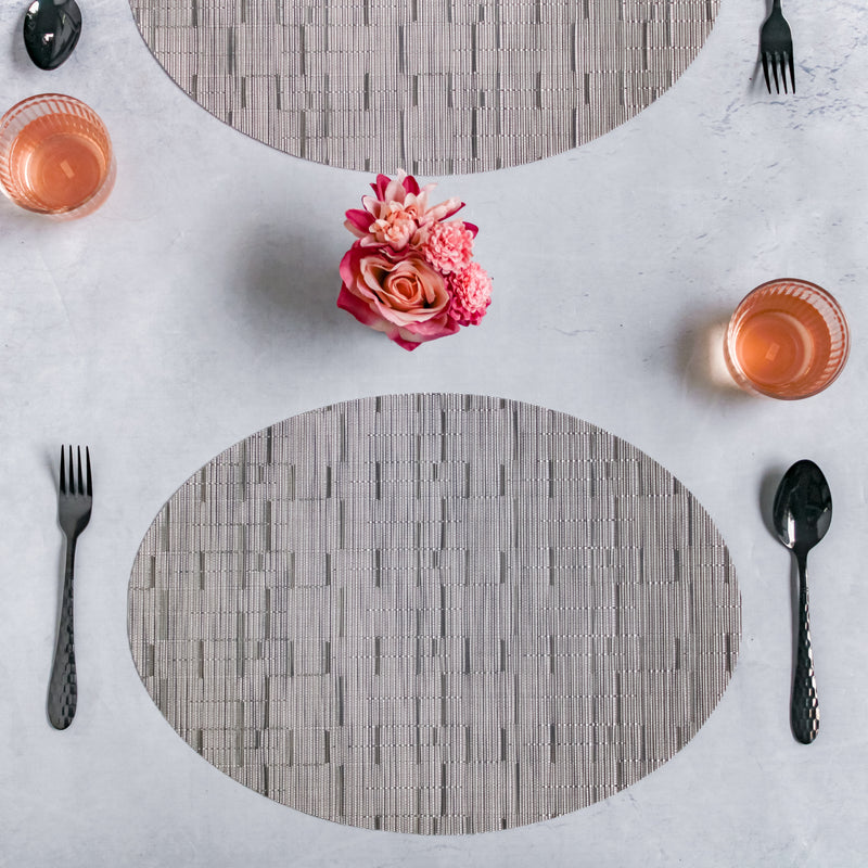 Oval Table Mat Grey Set of 2