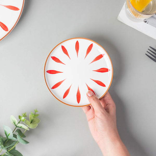 Teardrop Snack Plate Red 6 Inch - Serving plate, snack plate, dessert plate | Plates for dining & home decor