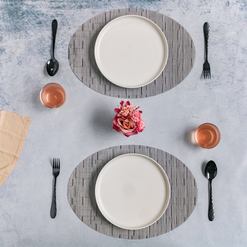 Oval Table Mat Set of 2 - Grey