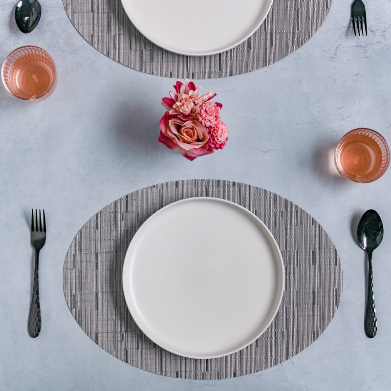 Oval Table Mat Grey Set of 2