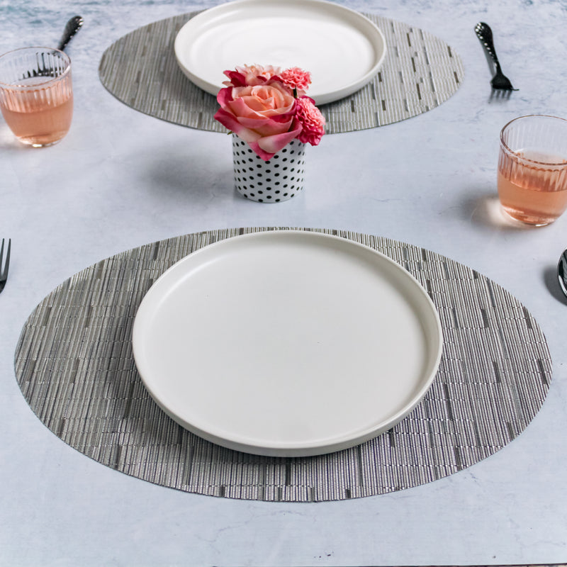 Oval Table Mat Grey Set of 2