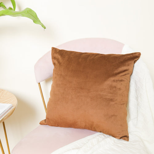 Brown Velvet Cushion Case