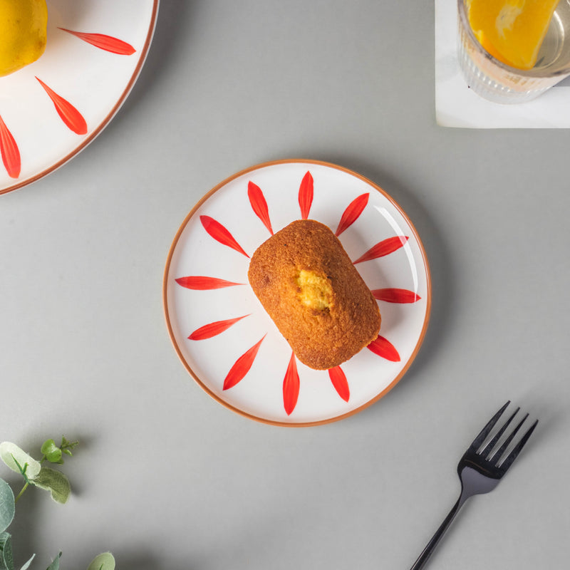 Teardrop Snack Plate Red 6 Inch - Serving plate, snack plate, dessert plate | Plates for dining & home decor