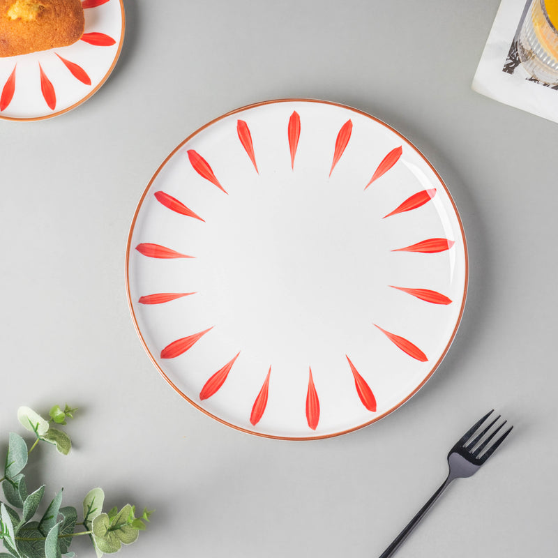 Teardrop Dinner Plate Red 10 Inch - Serving plate, snack plate, ceramic dinner plates| Plates for dining table & home decor