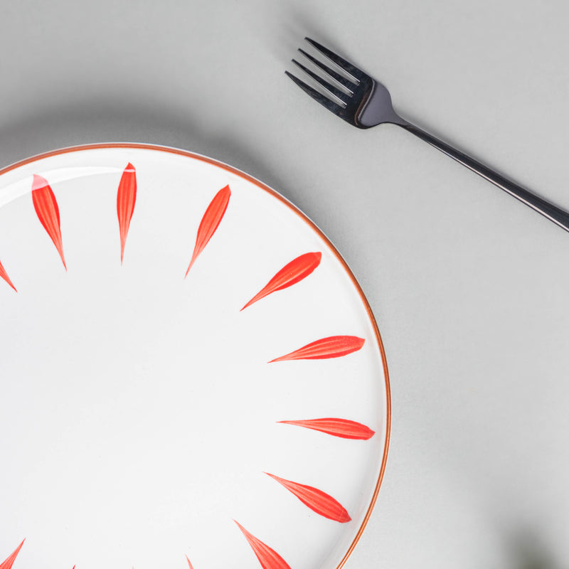 Teardrop Dinner Plate Red 10 Inch - Serving plate, snack plate, ceramic dinner plates| Plates for dining table & home decor
