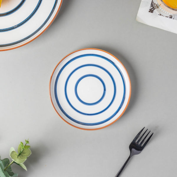 Spiral Snack Plate Blue 6 Inch - Serving plate, snack plate, dessert plate | Plates for dining & home decor