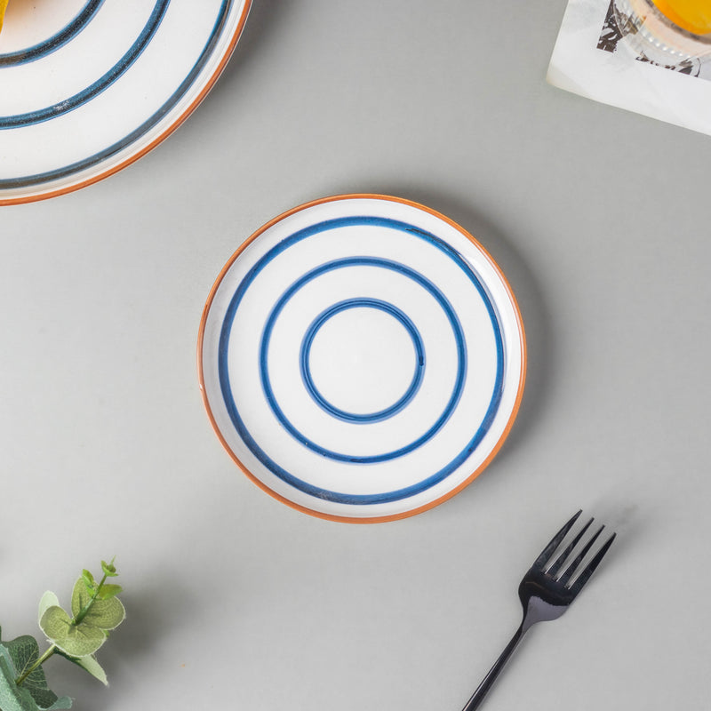 Blue Spiral Dinner Set 22 Piece Dinner Set For 6