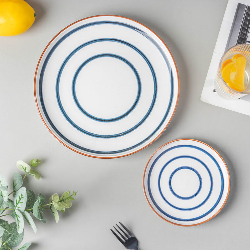 Blue Spiral Dinner Set 22 Piece Dinner Set For 6