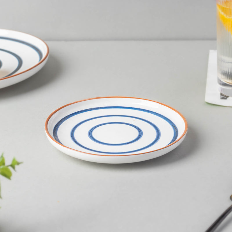 Blue Spiral Dinner Set 22 Piece Dinner Set For 6