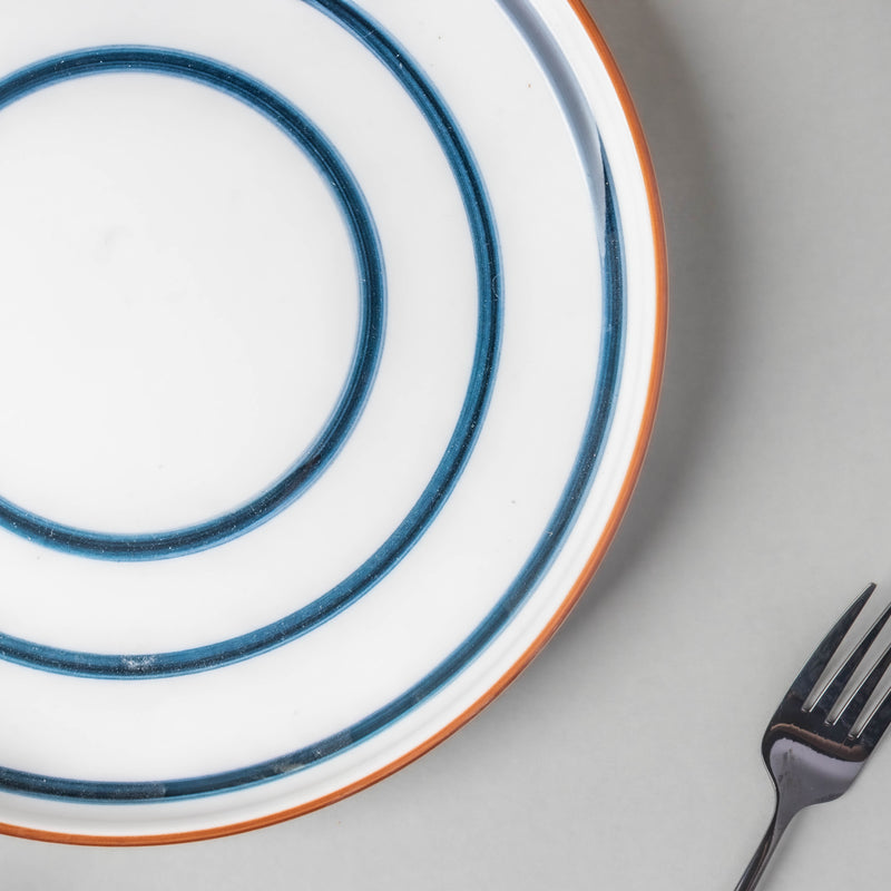 Spiral Dinner Plate Blue 10 Inch - Serving plate, rice plate, ceramic dinner plates| Plates for dining table & home decor