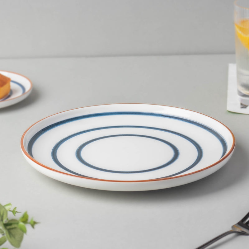 Blue Spiral Dinner Set 22 Piece Dinner Set For 6