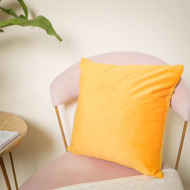 Yellow Velvet Cushion Case