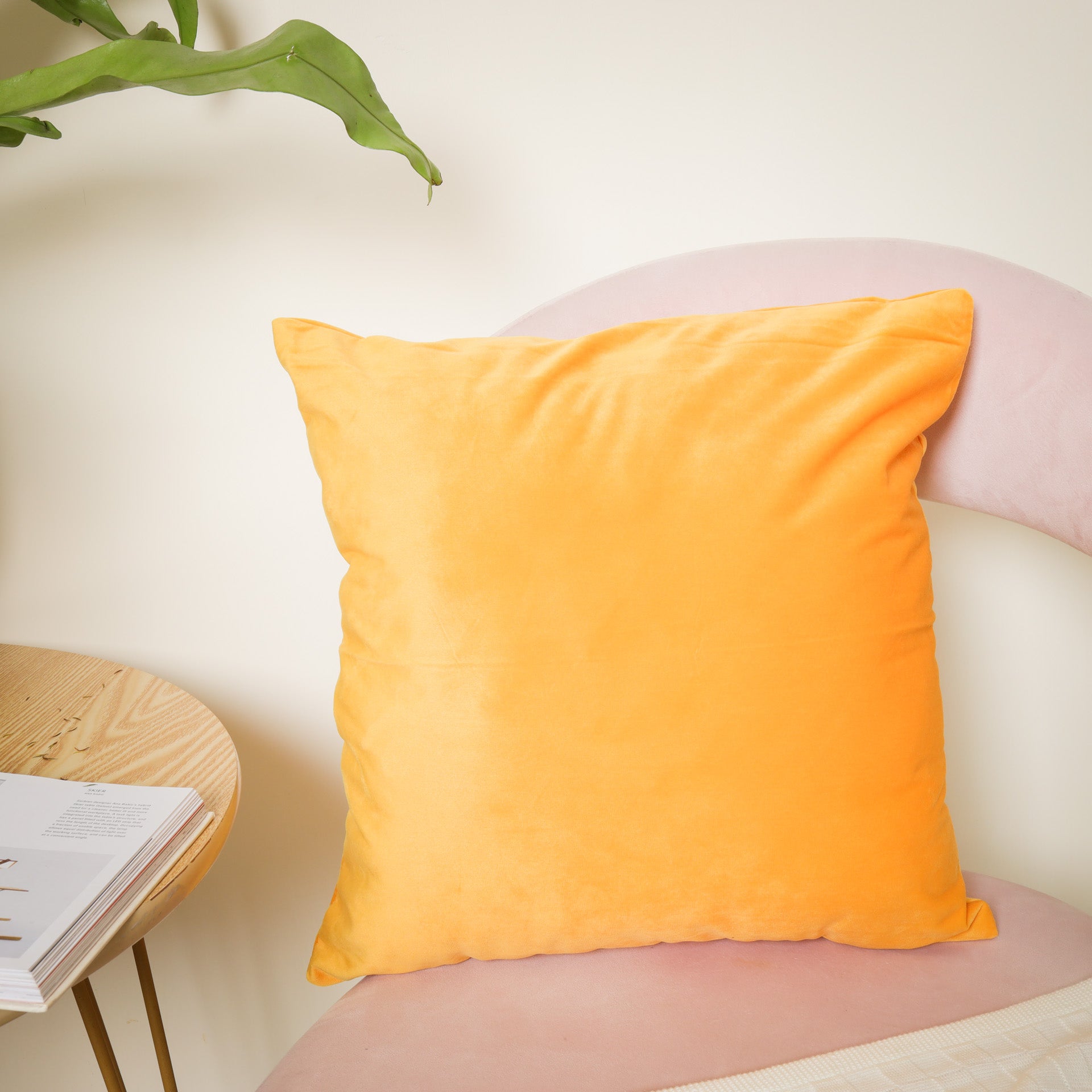 Mustard velvet pillow case sale