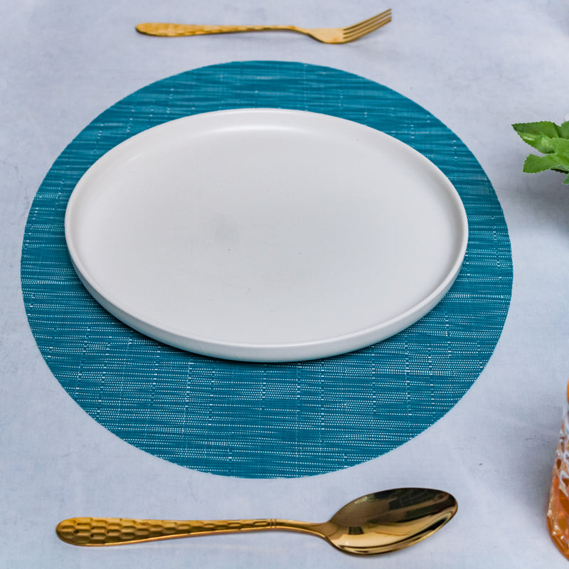 Oval Table Mat Blue Set of 2