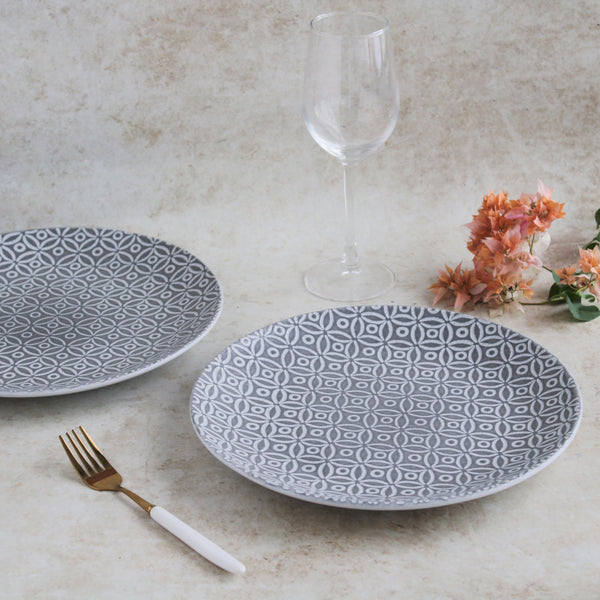 Grey Plate - Serving plate, lunch plate, ceramic dinner plates| Plates for dining table & home decor
