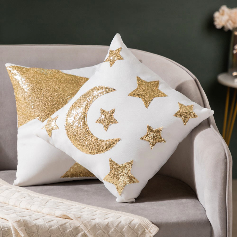 Gold sequin cushion covers hotsell