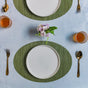 Oval Table Mat Green Set of 2
