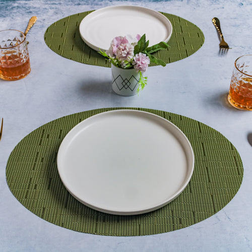 Oval Table Mat Set of 2 - Green
