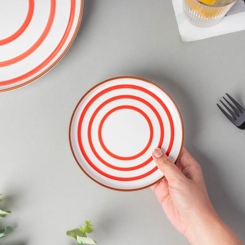 Spiral Snack Plate Red 6 Inch - Serving plate, snack plate, dessert plate | Plates for dining & home decor