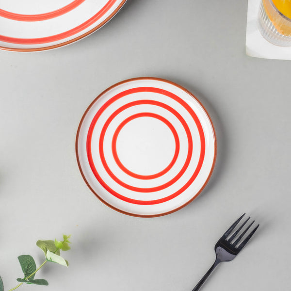 Spiral Snack Plate Red 6 Inch - Serving plate, snack plate, dessert plate | Plates for dining & home decor