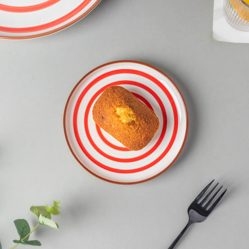 Spiral Snack Plate Red 6 Inch - Serving plate, snack plate, dessert plate | Plates for dining & home decor