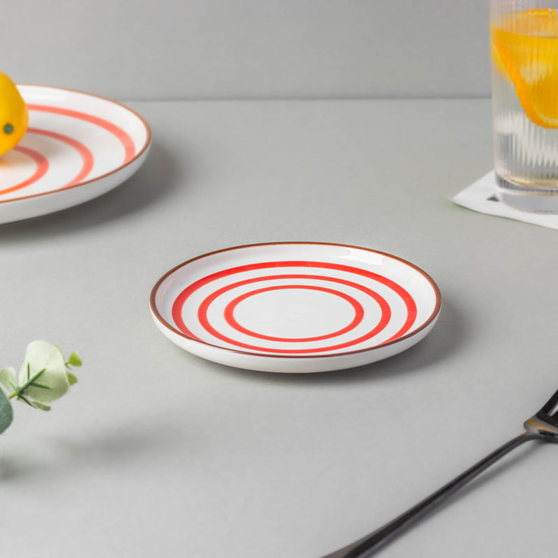 Spiral Red 22 Piece Dinner Set For 6