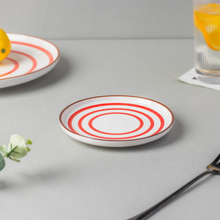 Spiral Snack Plate Red 6 Inch